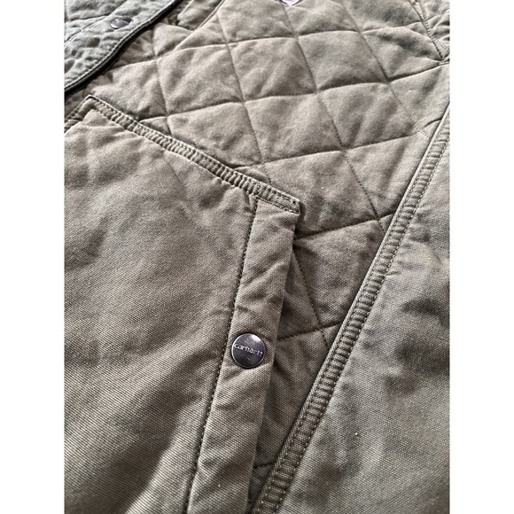 Carhartt Women's XL Rugged Flex Relaxed Fit Canvas Insulated Rib Collar Vest - Picture 3 of 9